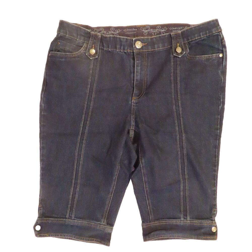 CJ Banka Straight Fit Comfort Waist Jean Capri Denim Blue Pants Womens Size 16w